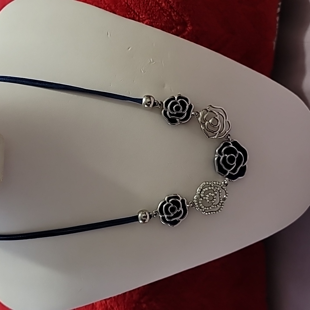 Blue Rose Necklace